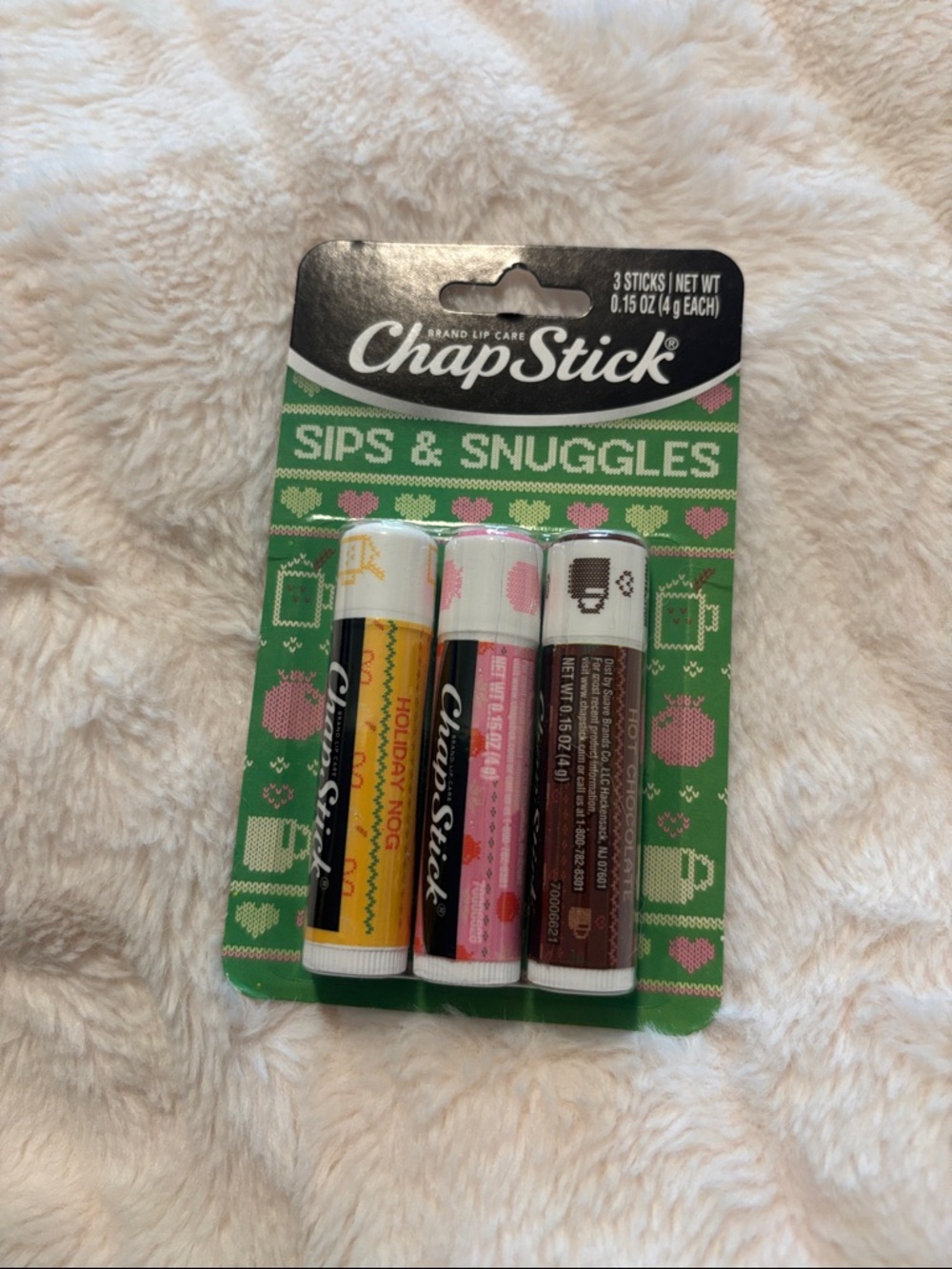 ChapStick Sips & Snuggles Lip Balm Trio - Yellow, Pink, Brown